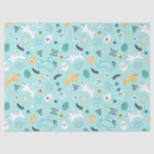 Cute Easter Bunny Pattern Kawaii Rabbits Eggs  Tissuepapier (Voorkant)
