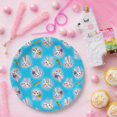 Cute Easter Bunny Pattern Papieren Bordje (Feest)