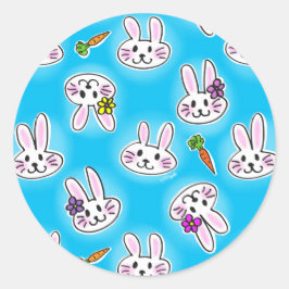 Cute Easter Bunny Pattern Ronde Sticker