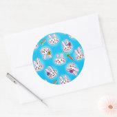 Cute Easter Bunny Pattern Ronde Sticker (Envelop)
