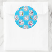 Cute Easter Bunny Pattern Ronde Sticker (Tas)