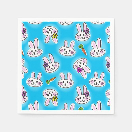 Cute Easter Bunny Pattern Servet (Voorkant)