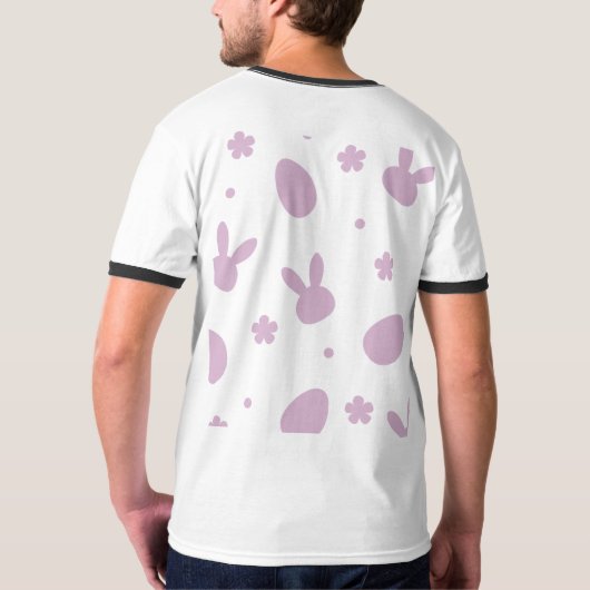 Cute Easter Bunny Pattern Shirt – Pastel Bunny & E (Achterkant)