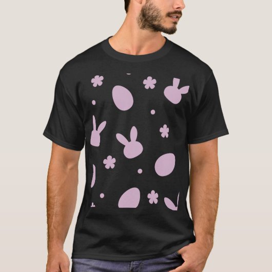 Cute Easter Bunny Pattern Shirt – Pastel Bunny & E (Voorkant)