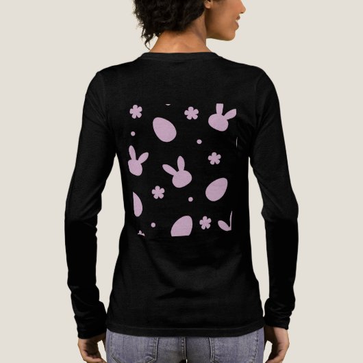 Cute Easter Bunny Pattern Shirt – Pastel Bunny & E (Achterkant)