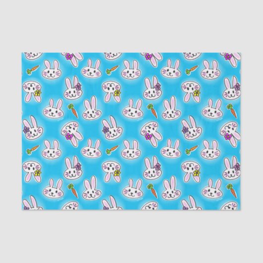 Cute Easter Bunny Pattern Tissuepapier (Voorkant)