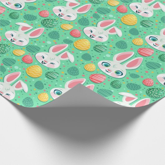 Cute Easter Bunny Pattern Wrapping Paper Cadeaupapier (Hoek)