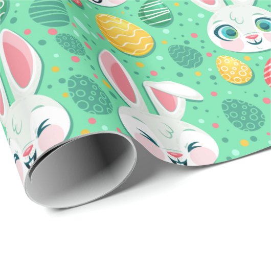 Cute Easter Bunny Pattern Wrapping Paper Cadeaupapier (Rol Hoek)