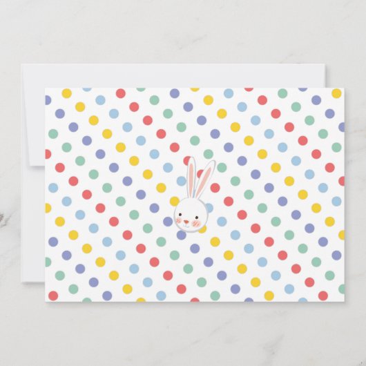 Cute Easter Bunny Polka Dot Brunch Uitnodiging (Achterkant)