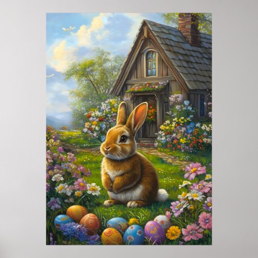 Cute Easter Bunny Poster (Voorkant)