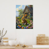 Cute Easter Bunny Poster (Keuken)