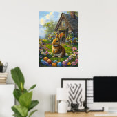 Cute Easter Bunny Poster (Thuiskantoor)