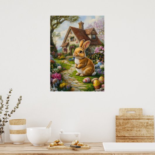 Cute Easter Bunny Poster (Keuken)