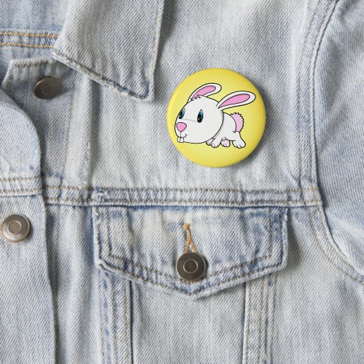 Cute Easter Bunny Rabbit Button (In situ)