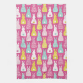 Cute Easter Bunny Rabbit patroon Theedoek (Verticaal)