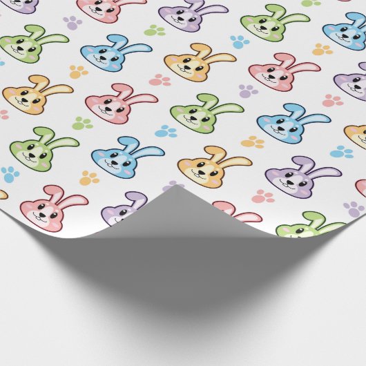 Cute Easter Bunny Rabbit Pattern | FEESTDAGEN Cadeaupapier (Hoek)