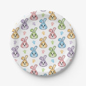 Cute Easter Bunny Rabbit Pattern | FEESTDAGEN Papieren Bordje (Voorkant)