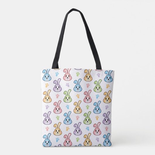 Cute Easter Bunny Rabbit Pattern | FEESTDAGEN Tote Bag (Achterkant)