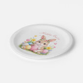 Cute Easter Bunny Rabbit Pink Blush Peony Papieren Bordje (Gekanteld)