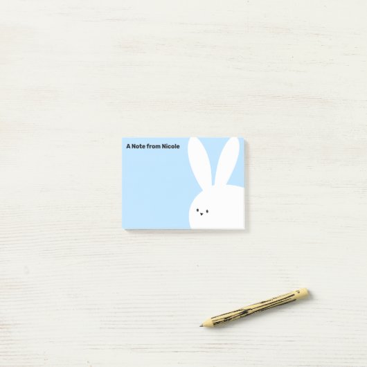 Cute Easter Bunny Rabbit Post-it® Notes (Op bureau)