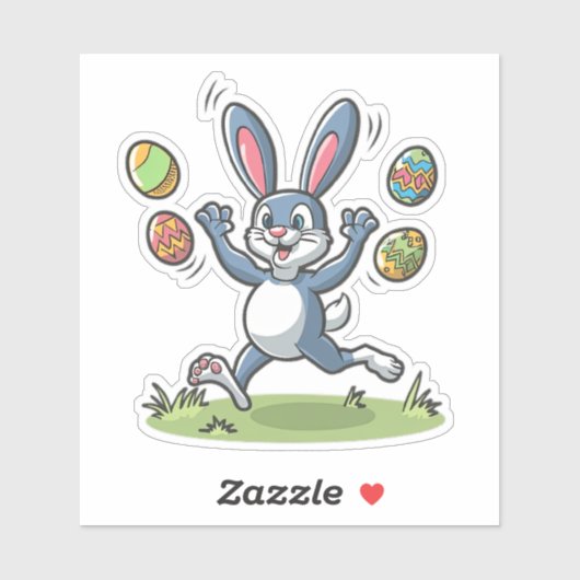 Cute Easter Bunny Rabbit Sticker (Vel)