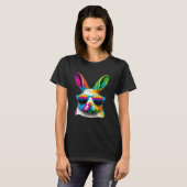 Cute Easter Bunny Rabbit wearing Sunglasses T-shirt (Voorkant volledig)