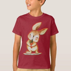 Cute Easter Bunny Red Boys T Shirt - Unisex Kinder