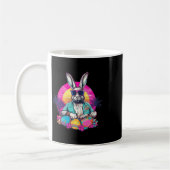 Cute Easter Bunny Retro Miami Kijk uit kleurrijke Koffiemok (Links)