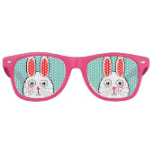 Cute Easter Bunny Retro Zonnebril (Voorkant)
