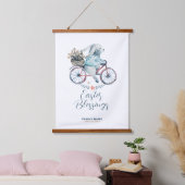 Cute Easter Bunny Riding a Bike Hangend Wandkleed (Slaapkamer)