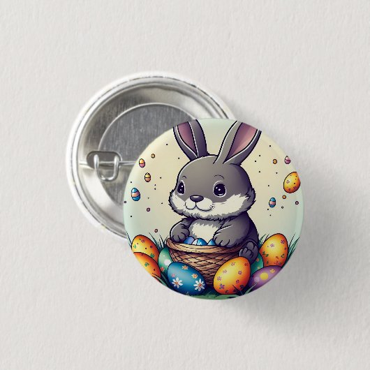 Cute Easter Bunny Ronde Button 3,2 Cm (Voorkant /achterkant)