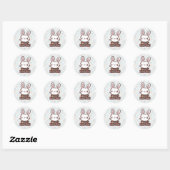 Cute Easter Bunny Ronde Sticker (Vel)