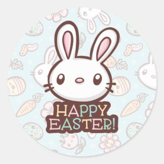 Cute Easter Bunny Ronde Sticker