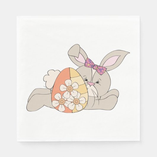 Cute Easter Bunny Servet (Voorkant)