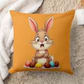 Cute Easter Bunny Sitting with Chocolate almofada Kussen (Deken)