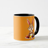 Cute Easter Bunny Sitting with Chocolate caneca Mok (Voorkant rechts)