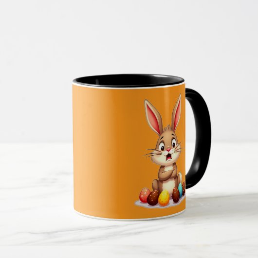 Cute Easter Bunny Sitting with Chocolate caneca Mok (Voorkant rechts)
