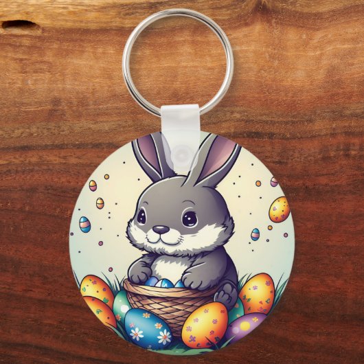 Cute Easter Bunny Sleutelhanger (Voorkant)