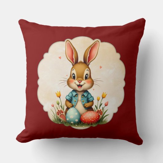 Cute Easter Bunny – Soft Frame - almofada Kussen (Voorkant)