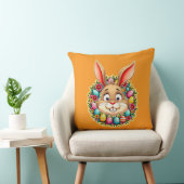 Cute Easter Bunny – Spring Flowers almofada Kussen (Stoel)