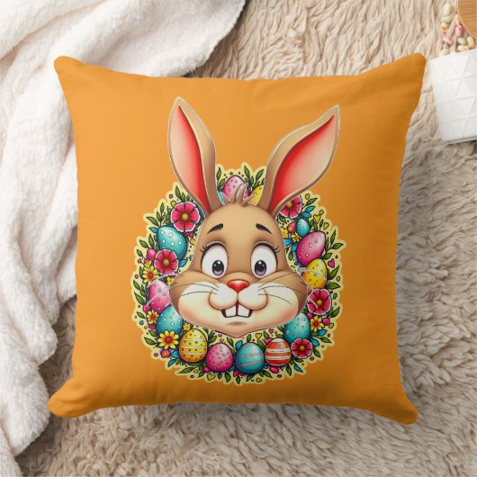 Cute Easter Bunny – Spring Flowers almofada Kussen (Deken)