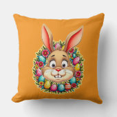 Cute Easter Bunny – Spring Flowers almofada Kussen (Voorkant)