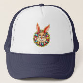 Cute Easter Bunny – Spring Flowers boné Trucker Pet (Voorkant)