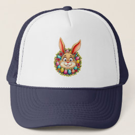 Cute Easter Bunny – Spring Flowers boné Trucker Pet