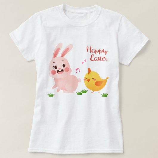 Cute Easter Bunny T-shirt (Design voorkant)