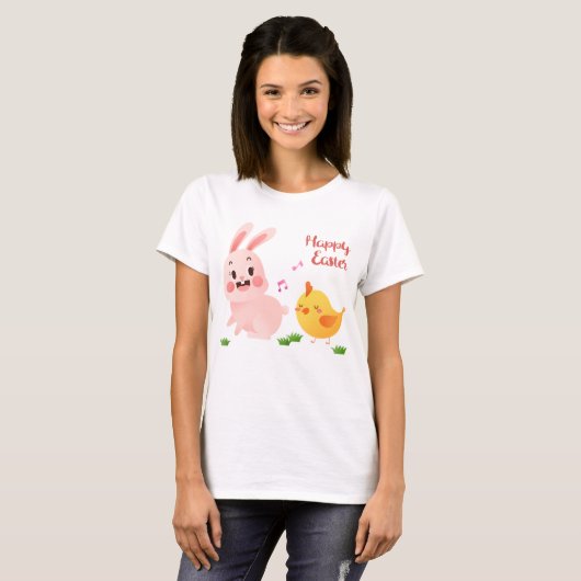 Cute Easter Bunny T-shirt (Voorkant volledig)