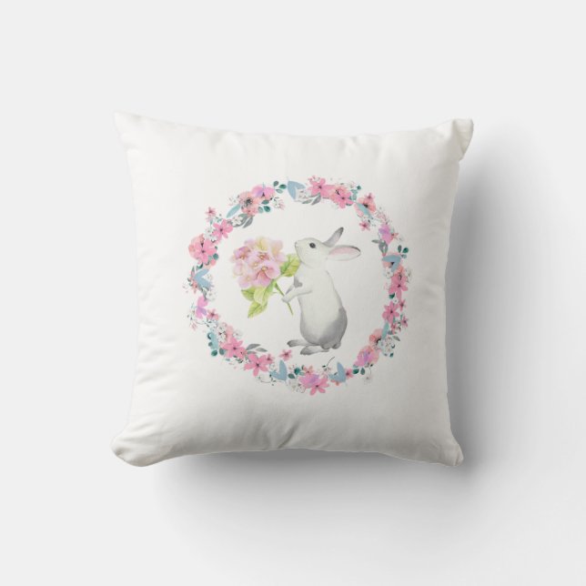 Cute Easter Bunny Throw Pillow Kussen (Voorkant)