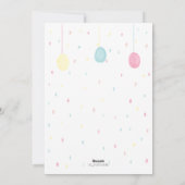 Cute Easter bunny turquoise background Feestdagenkaart (Achterkant)