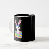 Cute Easter Bunny Tweekleurige Koffiemok (Voorkant links)