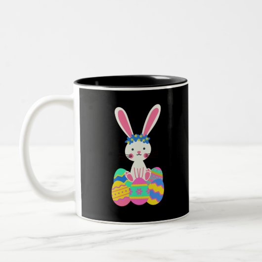 Cute Easter Bunny Tweekleurige Koffiemok (Links)